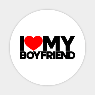 I Love My Boyfriend Red Hearts Love Couple Magnet